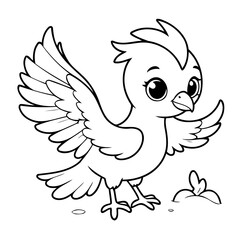 Vector illustration of a cute phoenix drawing for toddlers book