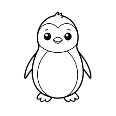Cute vector illustration penguin hand drawn for toddlers