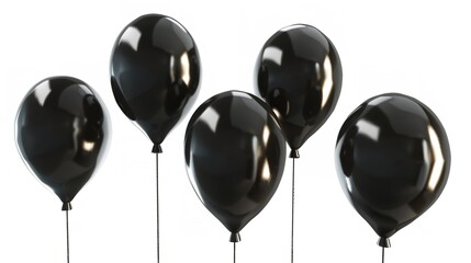 Set of Black Balloons Cut Out 8K

