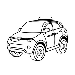 Cute vector illustration Car for kids colouring worksheet