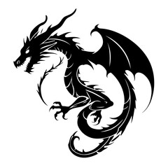 Vector illustration of a cute Dragon doodle for kids colouring page