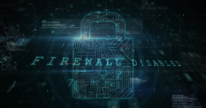 Image of data processing over padlock - Powered by Adobe