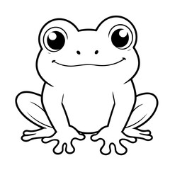 Cute vector illustration frog for kids coloring activity page