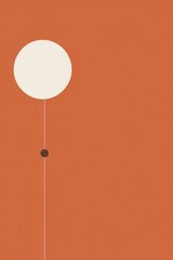 A white balloon is tied to a pole