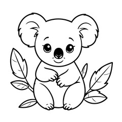 Cute vector illustration Koala drawing for toddlers book
