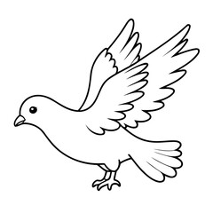 Vector illustration of a cute Pigeon drawing for toddlers colouring page