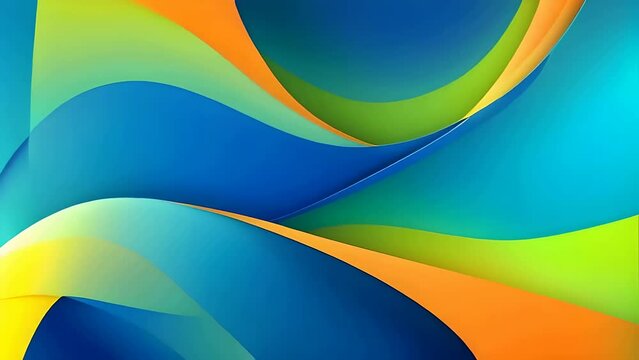 gradient abstract blue orange and light green colors background. illustration animation. 