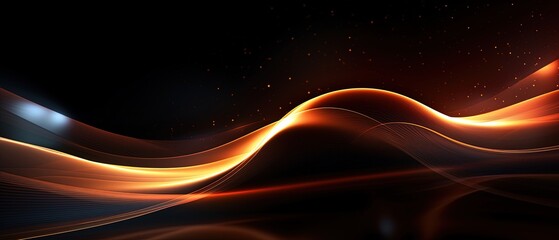 Yellow glowing effect abstract background,  wave technology futuristic minimal tech lines background