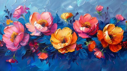 Fototapeta premium A vibrant bouquet of pink roses in full bloom, perfect for a romantic gesture or celebratory occasion