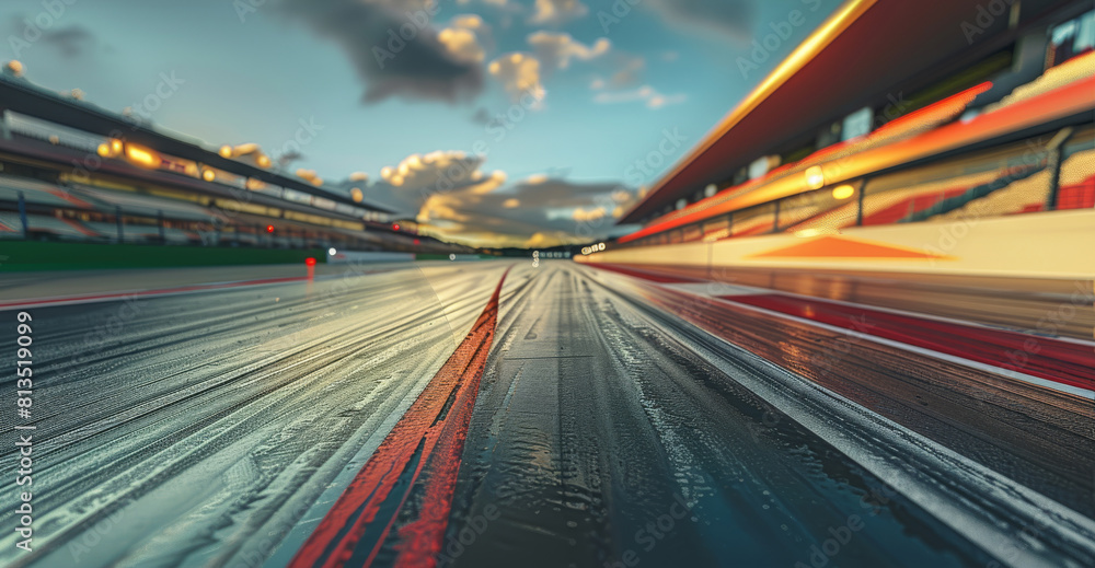 Poster a race track, motor racing track. generative ai.