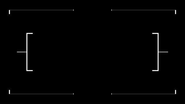 Futuristic glitchy HUD aim reticle. Cyberpunk style distorted HUD screen. Tech user interface hologram glitch screen for game, movie, sci-fi, drone footage, VR. Overlay template. Cyber concept.
