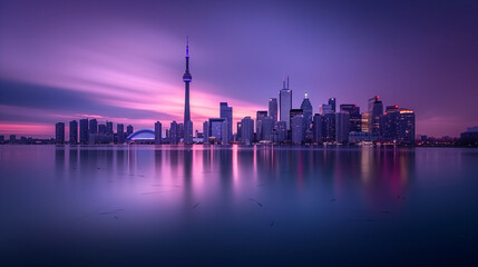 Fototapeta premium Dusk Settles Over Toronto Skyline