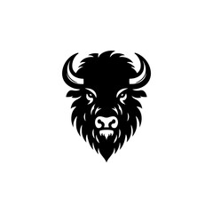 Minimalist Bison Silhouette- Immortalized in Dynamic Vector Depictions of Wild Majesty- Bison Vector- Bison Illustration.