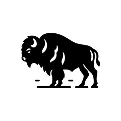 Minimalist Bison Silhouette- Immortalized in Dynamic Vector Depictions of Wild Majesty- Bison Vector- Bison Illustration. © WASEE