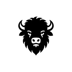 Minimalist Bison Silhouette- Immortalized in Dynamic Vector Depictions of Wild Majesty- Bison Vector- Bison Illustration.