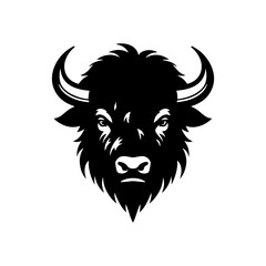 Minimalist Bison Silhouette- Immortalized in Dynamic Vector Depictions of Wild Majesty- Bison Vector- Bison Illustration.