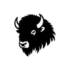 Minimalist Bison Silhouette- Immortalized in Dynamic Vector Depictions of Wild Majesty- Bison Vector- Bison Illustration.