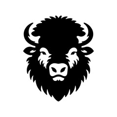 Minimalist Bison Silhouette- Immortalized in Dynamic Vector Depictions of Wild Majesty- Bison Vector- Bison Illustration.
