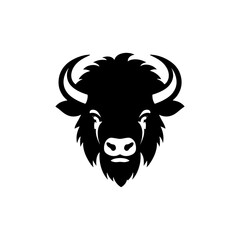 Minimalist Bison Silhouette- Immortalized in Dynamic Vector Depictions of Wild Majesty- Bison Vector- Bison Illustration.