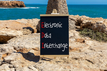 EDI electronic data interchange symbol. Concept words EDI electronic data interchange on...
