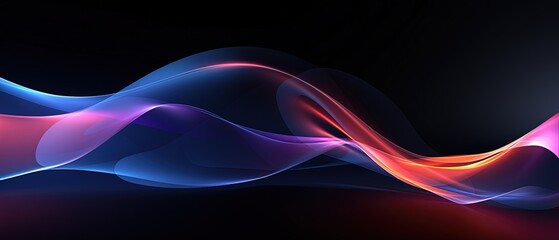 Trendy color glowing effect wave abstract background,  wave technology futuristic minimal tech lines background