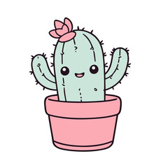 Cute Cactus for children's bedtime stories vector illustration