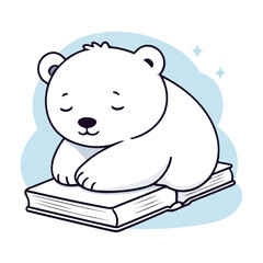 Cute vector illustration of a Polarbear for children's bedtime stories