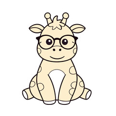 Cute vector illustration of a Giraffe for toddlers' playful adventures