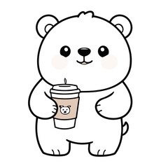 Cute vector illustration of a Polarbear for toddlers story books