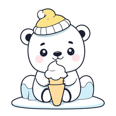 Cute vector illustration of a Polarbear for youngsters' picture books