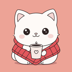 Cute Kitten for kids' storytelling vector illustration