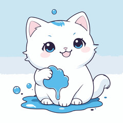 Cute Kitten for kids' storytelling vector illustration