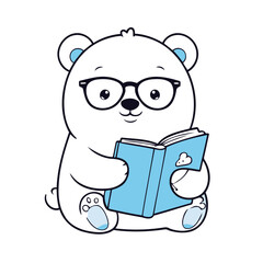 Cute Polarbear for children's books vector illustration