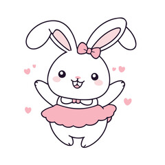 Cute Bunny for kids' storybook vector illustration