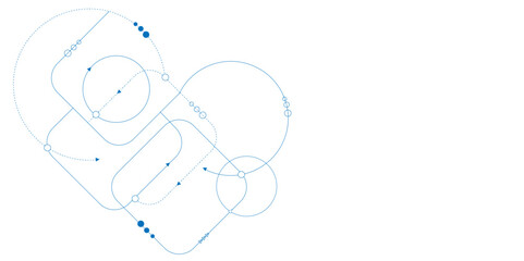 Abstract geometric dots and lines connection circuit concept. Global communication technology background design.