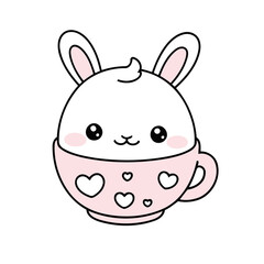 Vector illustration of a cute Bunny for children story book