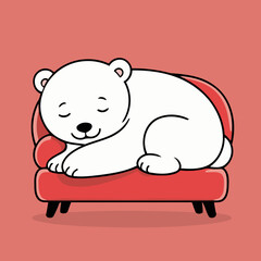 Cute Polarbear for young readers' picture book vector illustration