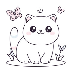 Vector illustration of an enchanting Kitten for kids' storytelling