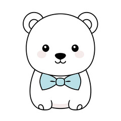 Cute Polarbear vector illustration for kids story book