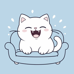 Cute vector illustration of a Kitten for kids' reading time