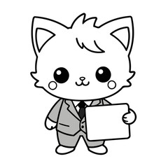 Cute Kitten for early readers' adventure books vector illustration