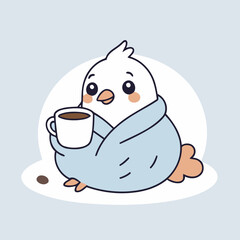 Cute Pigeon for children's bedtime stories vector illustration