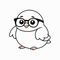 Vector illustration of a cute Pigeon for toddlers