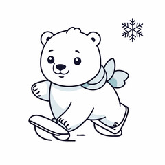 Vector illustration of an enchanting Polarbear for kids' storytelling