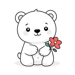 Cute vector illustration of a Polarbear for children's bedtime stories