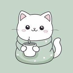 Vector illustration of a cute Kitten for kids books