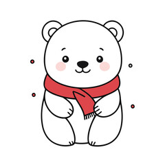 Cute Polarbear vector illustration of a for toddlers books
