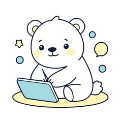 Cute Polarbear for children vector illustration