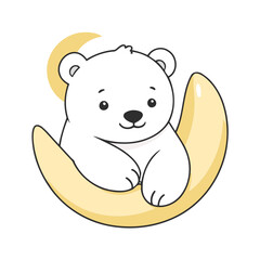 Cute Polarbear for kids' storytelling vector illustration