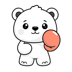 Cute Polarbear for kids' storytelling vector illustration